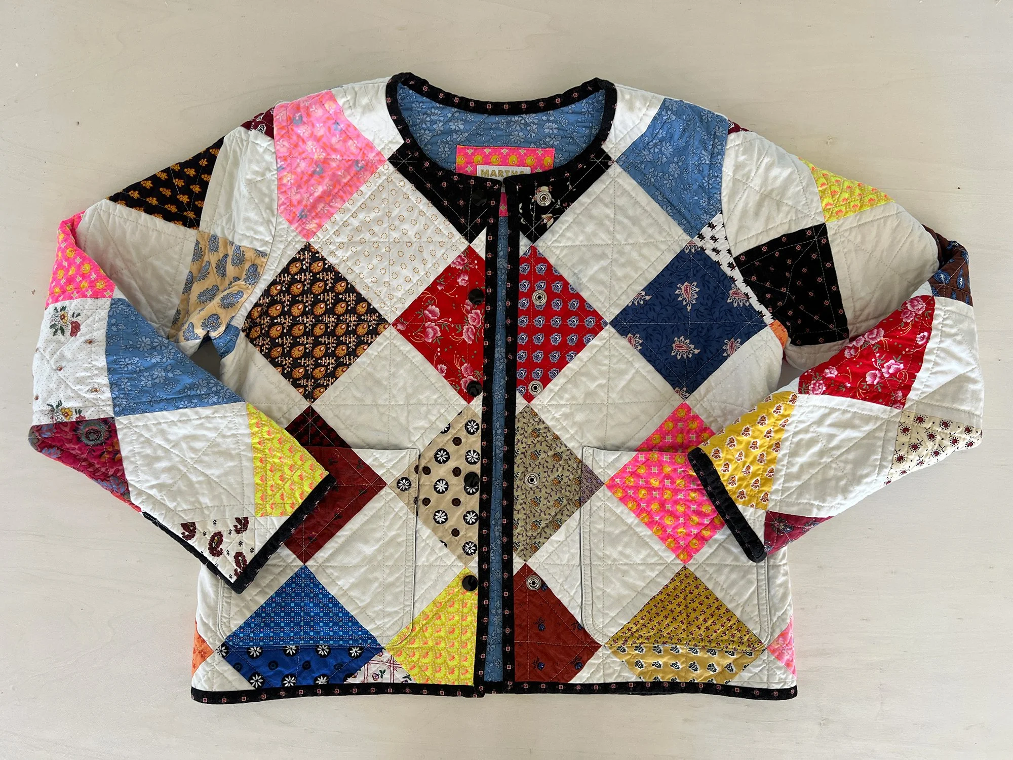 DIAMOND PATTERN PATCHWORK JACKET